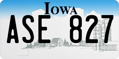 IA license plate ASE827