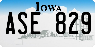 IA license plate ASE829
