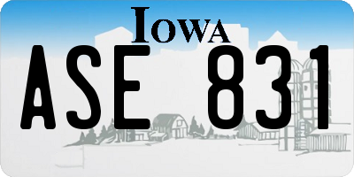 IA license plate ASE831