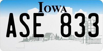 IA license plate ASE833