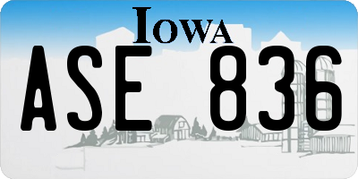 IA license plate ASE836