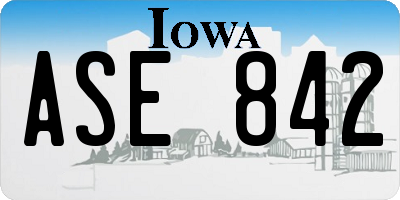 IA license plate ASE842