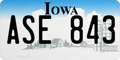 IA license plate ASE843