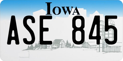 IA license plate ASE845