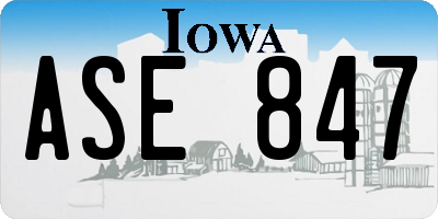 IA license plate ASE847