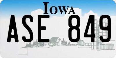 IA license plate ASE849