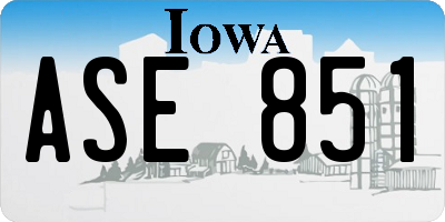 IA license plate ASE851