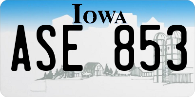 IA license plate ASE853