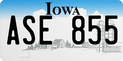 IA license plate ASE855