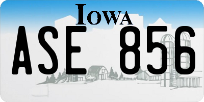 IA license plate ASE856