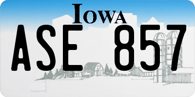 IA license plate ASE857