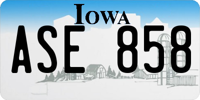 IA license plate ASE858