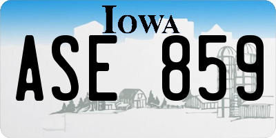 IA license plate ASE859