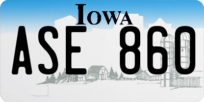 IA license plate ASE860