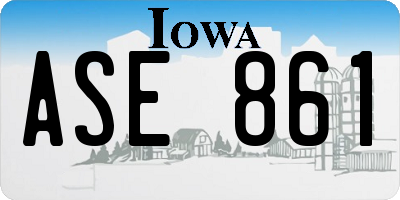 IA license plate ASE861