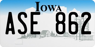 IA license plate ASE862