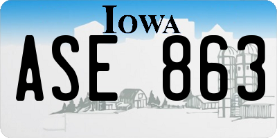 IA license plate ASE863
