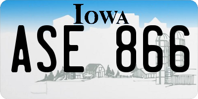 IA license plate ASE866