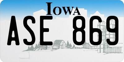 IA license plate ASE869