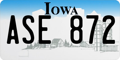 IA license plate ASE872