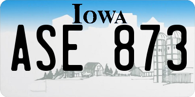 IA license plate ASE873