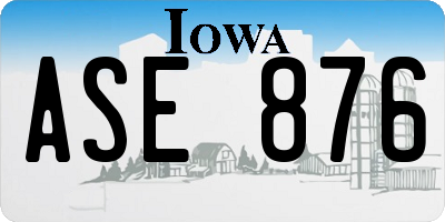 IA license plate ASE876