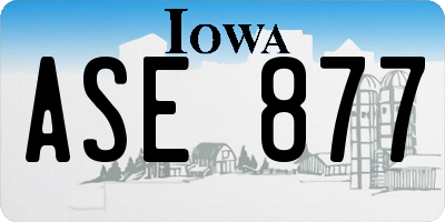 IA license plate ASE877