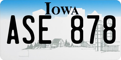 IA license plate ASE878