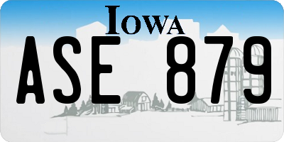 IA license plate ASE879