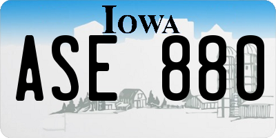 IA license plate ASE880