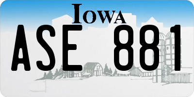 IA license plate ASE881