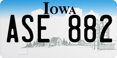 IA license plate ASE882