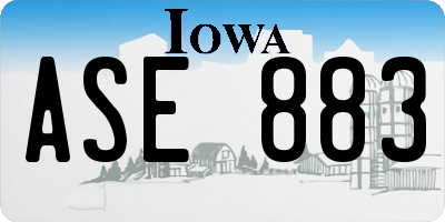 IA license plate ASE883