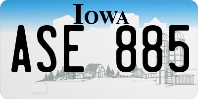IA license plate ASE885