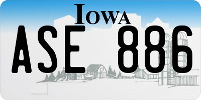 IA license plate ASE886