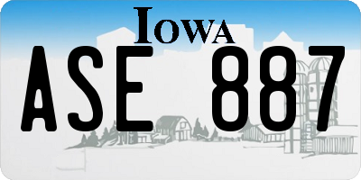 IA license plate ASE887