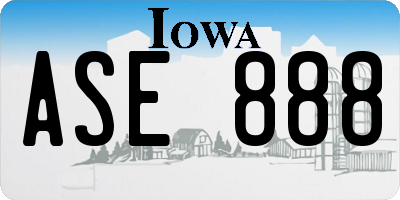 IA license plate ASE888