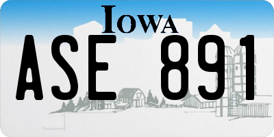 IA license plate ASE891