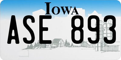 IA license plate ASE893