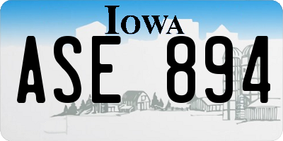 IA license plate ASE894