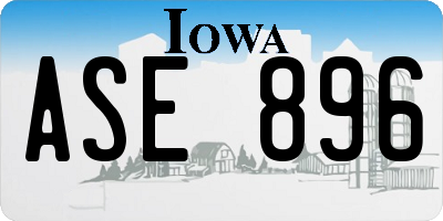 IA license plate ASE896