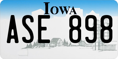 IA license plate ASE898