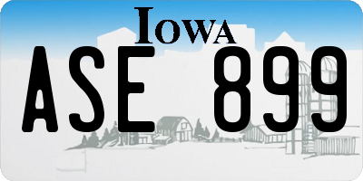 IA license plate ASE899