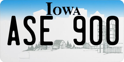 IA license plate ASE900