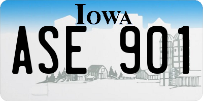 IA license plate ASE901