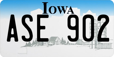 IA license plate ASE902