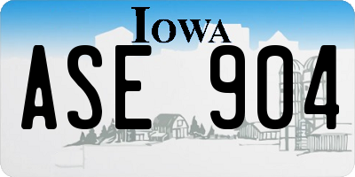 IA license plate ASE904