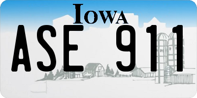 IA license plate ASE911