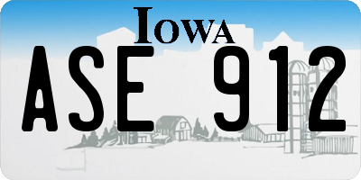 IA license plate ASE912