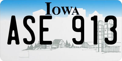 IA license plate ASE913